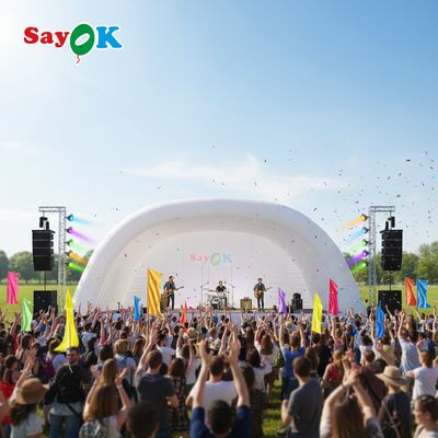 Cobertura Inflável Resistente às Intempéries para Palco Branco Tenda de Ar para Concertos e Shows ao Ar Livre