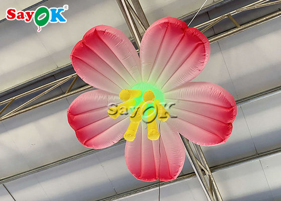 Flor conduzida inflável de suspensão de Oxford 1.5m do rosa da decoração