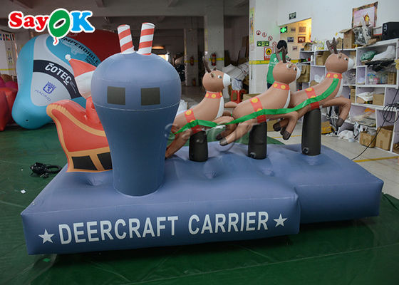 Três decorações infláveis de férias de renas