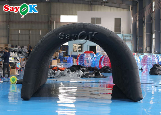 Tenda de iglu inflável preta 210D de tecido de Oxford Tenda de túnel inflável para exposição