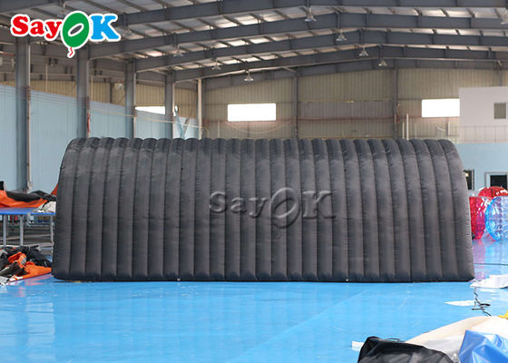 Tenda de iglu inflável preta 210D de tecido de Oxford Tenda de túnel inflável para exposição