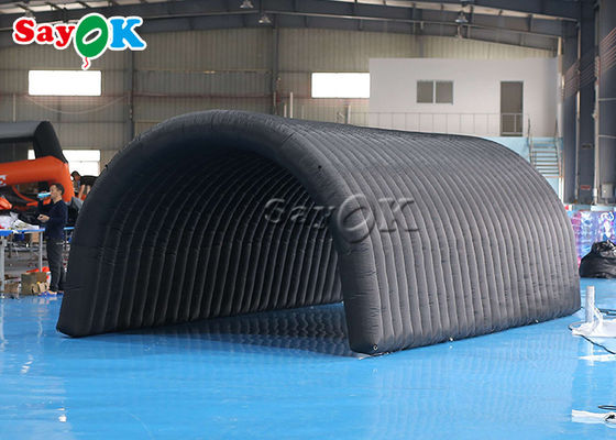 Tenda de iglu inflável preta 210D de tecido de Oxford Tenda de túnel inflável para exposição