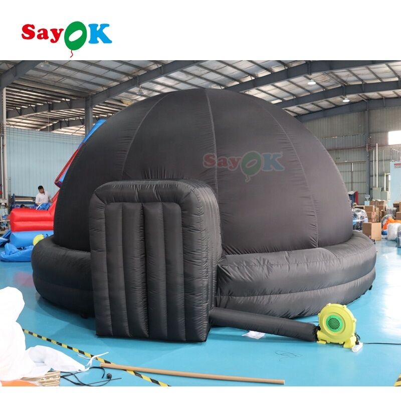 Sayok Cúpula de Planetário Portátil Preta de 5M Projeção de Filme 360 Inflável Tenda de Astronomia com Ventilador de Ar para Escolas