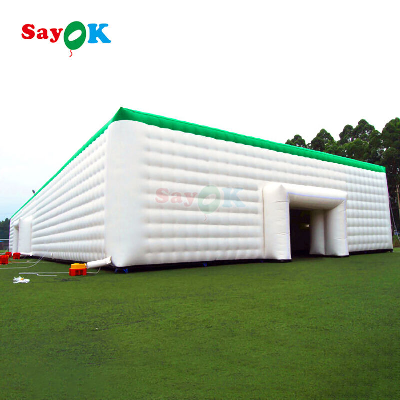 Sayok Guangzhou Tenda Inflável Gigante Cubo Branco Personalizada para Eventos ao Ar Livre Casamento 200 Pessoas