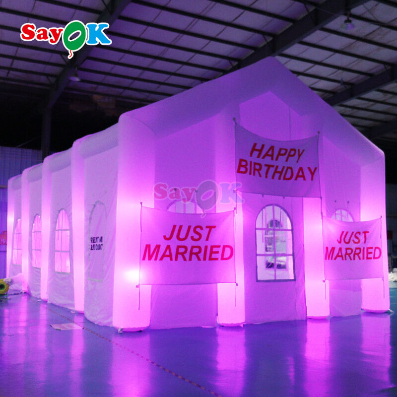 Barraca de Ar Inflável LED Portátil com Tecido Oxford Impermeável e Resistente a UV para Eventos ao Ar Livre