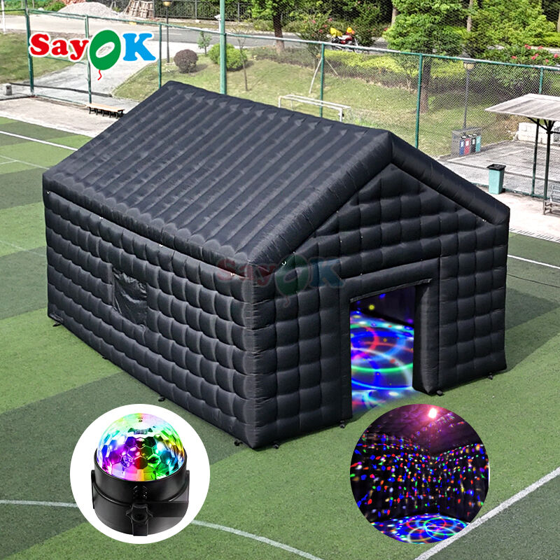 8mx6mx5mH Tenda Inflável Preta para Discoteca Tenda Portátil para Boate Impermeável Resistente a UV para Eventos ao Ar Livre