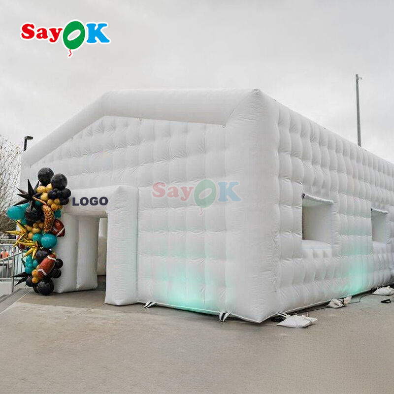 Tenda inflável de PVC à prova d'água com luz LED para eventos ao ar livre e tenda de discoteca portátil de tamanho personalizável
