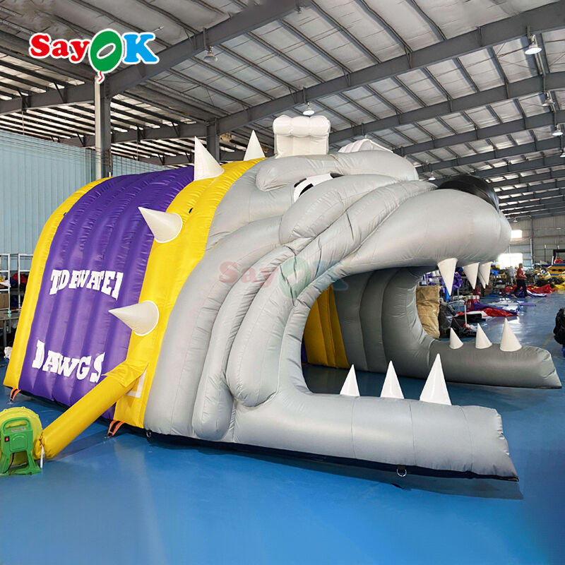 Customized Logo Inflatable Bulldog Tunnel Tent with Flame-Retardant and UV Resistant for Outdoor Football Sports