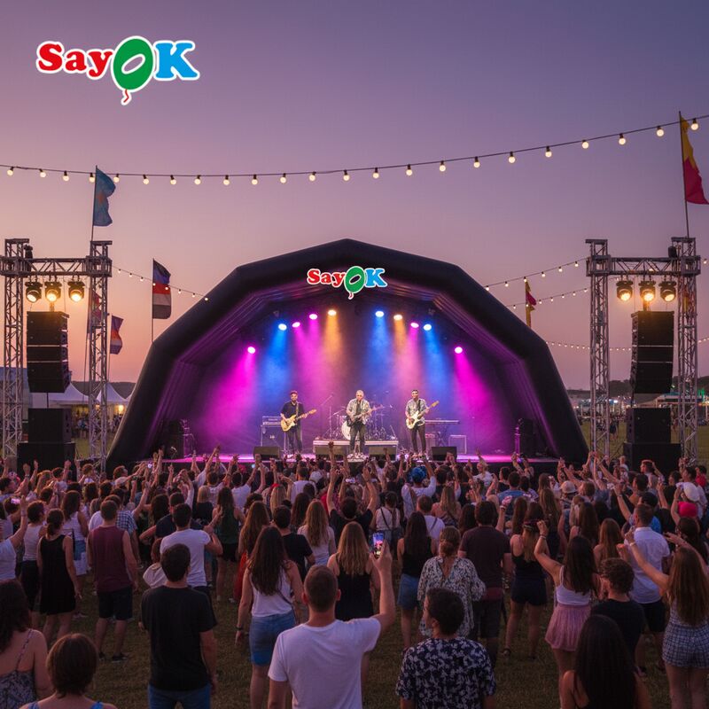Tenda de Palco Inflável de PVC Personalizada para Eventos de Performance ao Ar Livre e Concertos